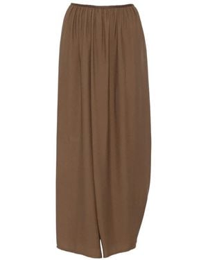 forte_forte Front-Slit Draped Skirt - Brown