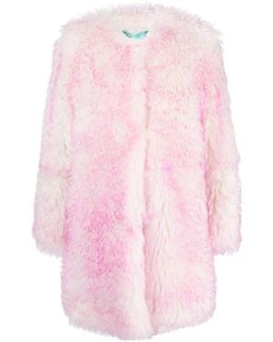 BECAGLI Faux-Fur Long-Sleeve Coat - Pink