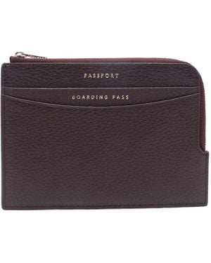 Aspinal of London Zipped Travel Wallet - Purple