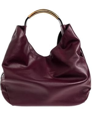 Moschino Handle Me Logo-plaque Tote Bag - Purple