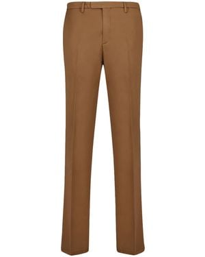 Boglioli Stretch-Cotton Tailored Trousers - Brown