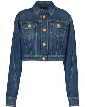 Balmain Short Denim Jacket - Blue