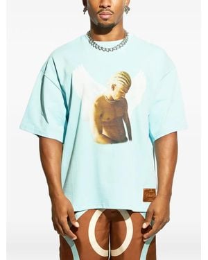 Garcia Guardian Angel Oversized Graphic T-Shirt - Blue