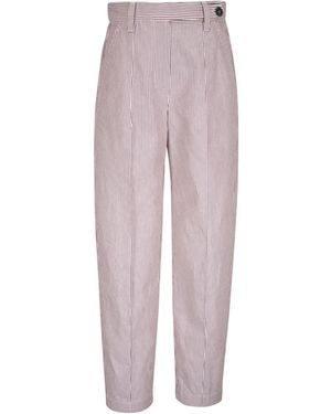 Brunello Cucinelli Striped Pants - Red