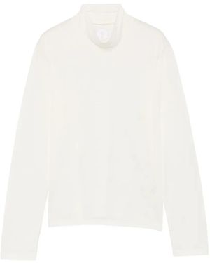 Eleventy High-Neck Long-Sleeve T-Shirt - White
