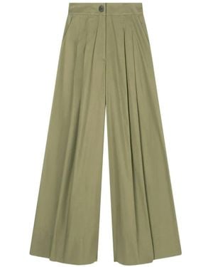 ARMANI EXCHANGE Pleated Wide-Leg Palazzo Pants - Green