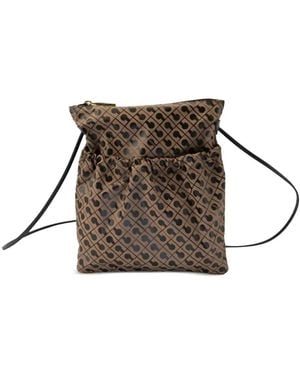 Gherardini Small Drawstring-Detail Crossbody Bag - Brown