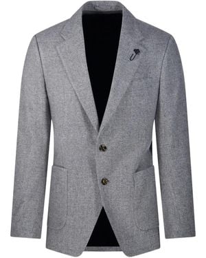 Lardini Checked Blazer - Grey
