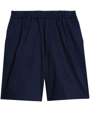 Ami Paris Cotton Chino Shorts - Blue