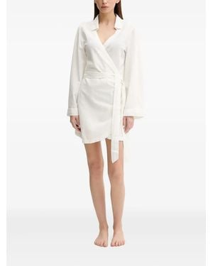 Melissa Odabash Wrap-Effect Belted Mini Dress - White