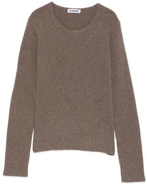Jil Sander Ribbed-Knit Sweater - Brown