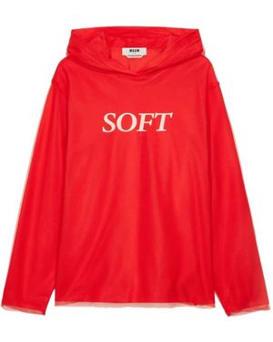 MSGM Long-Sleeve Hoodie - Red