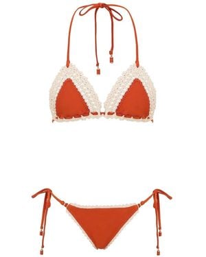 Zimmermann Mahon Crochet-Trim Bikini - Red