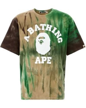 A Bathing Ape T-Shirt À Imprimé Tie-Dye - Vert