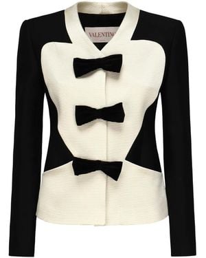 Valentino Garavani Crepe Couture Bow-Detail Blazer - Black