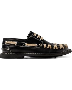 CAMPERLAB Eki Leren Bootschoenen Met Veters - Zwart