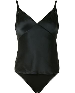RTA Cami Top Silk Bodysuit - Black