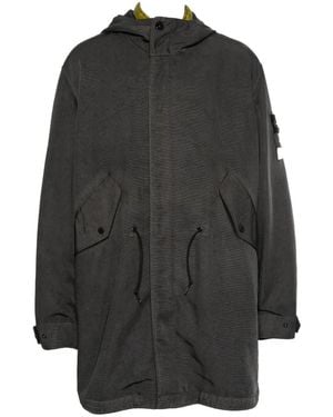 Stone Island 7100013 Dense Oxford-Parka Aus Nylon - Grau