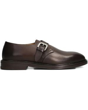 Henderson Buckle-strap Leather Monk Shoes - ブラウン