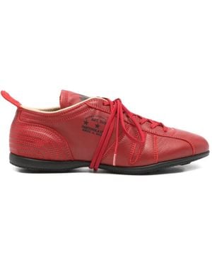Pantofola D Oro Logo-Print Topstitched Trainers - Red