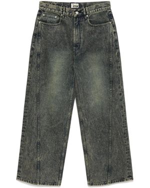 Izzue Paneled Wide-Leg Jeans - Gray
