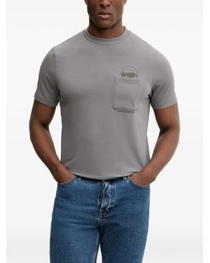 KARL LAGERFELD Pocket Graphic T-Shirt - Grey