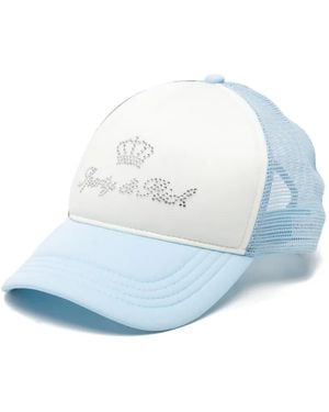Sporty & Rich Crystal-Embellishment Baseball Cap - Blue