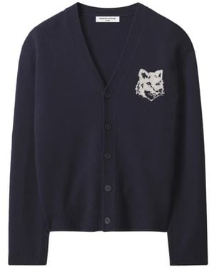 Maison Kitsuné Cardigan Mit V-Ausschnitt - Blau