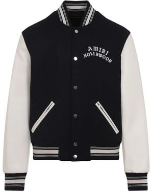 Amiri Ivory Wool Blend Bomber Jacket - Multicolor