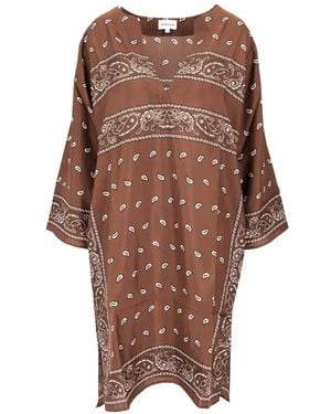 P.A.R.O.S.H. Paisley-Print V-Neck Dress - Brown