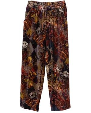 Yavi Pantalon À Fleurs - Marron