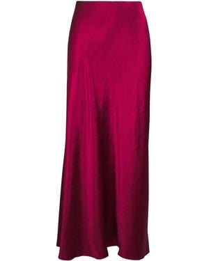 Vince Satin Midi Skirt - Red