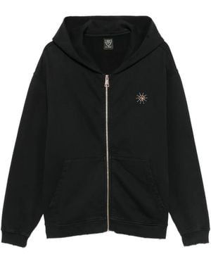 HTC Embellished Zip-Up Hoodie - Black