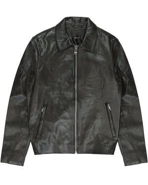 Purple Brand Leather Zip-Front Jacket - Black