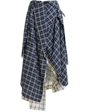 Essentiel Antwerp Asymmetric Plaid Skirt - Blue