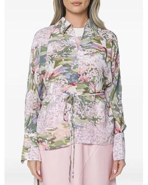 Ted Baker Floral-Print Tie-Waist Blouse - Pink