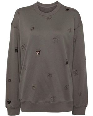 JNBY Butterfly-Embroidered Sweatshirt - Gray