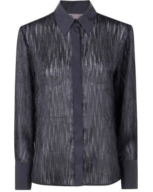 Peserico Frayed-Effect Shirt - Black