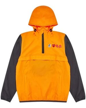 COMME DES GARÇONS PLAY X K-Way Heart-Patch Lightweight Jacket - Orange