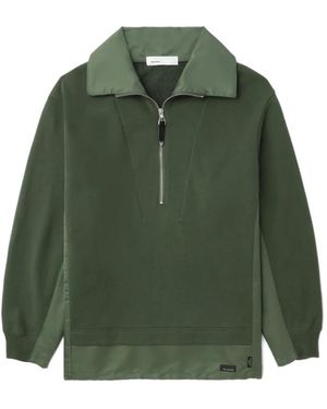 Toga Half-Zip Paneled Sweatshirt - Green