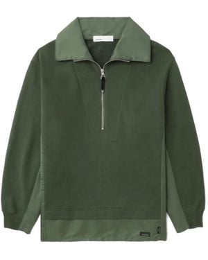 Toga Half-Zip Panelled Sweatshirt - Green