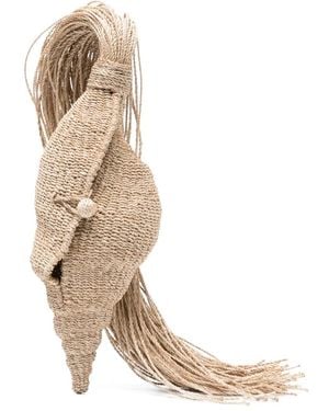 Cult Gaia Clutch Camilla Con Frange - Neutro