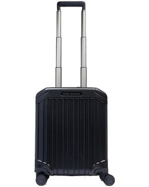 Piquadro Ribbed Carry-On Suitcase - White