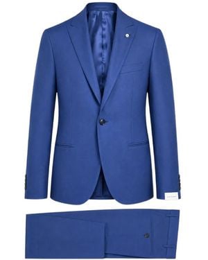 Luigi Bianchi Single-Breasted Notch-Lapel Suit - Blue