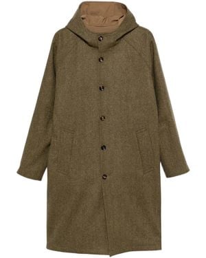 KIRED Cappotto Monopetto Con Cappuccio - Verde