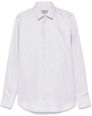 Canali Geometric-Pattern Shirt - White