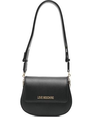 Love Moschino Logo-plaque Curved Cross Body Bag - ブラック