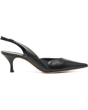 Casadei 70Mm Leather Court Shoes - Black