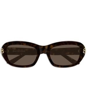 Balenciaga Oval-Frame Sunglasses - Brown