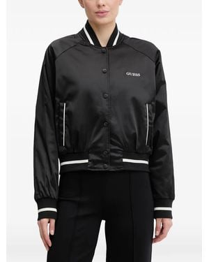 Guess Embroidered Bomber Jacket - Black